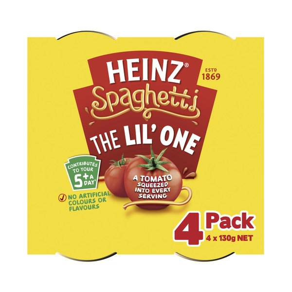 Heinz Spaghetti in Tomato Sauce Pasta 4 pack 130g