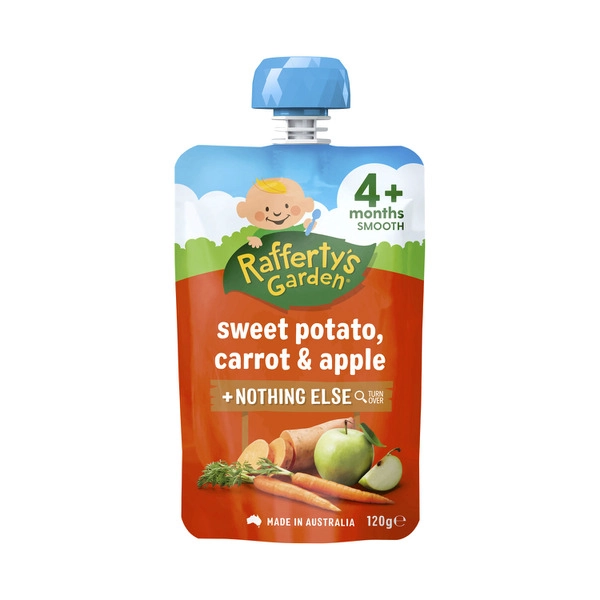 Rafferty's Garden Sweet Potato Carrot & Apple and Nothing Else Baby Food Puree Pouch 4+ Months 120g