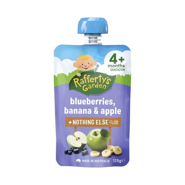 Rafferty's Garden Blueberries Banana & Apple and Nothing Else Baby Food Puree Pouch 4+ Months 120g