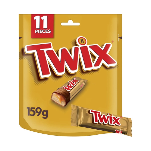 Mars Fun Size TWIX MILK CHOCOLATE CARAMEL BISCUIT PARTY SHARE BAG 11 PIECES 159G 