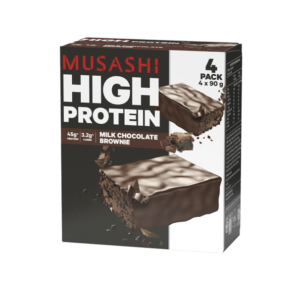 Musashi High Protein Bar Milk Chocolate Brownie 4x90g 360g