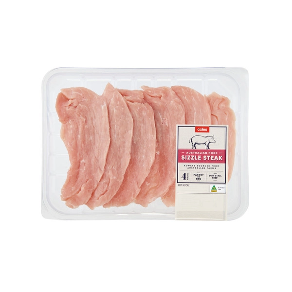 Coles Pork Sizzle Steaks 400g