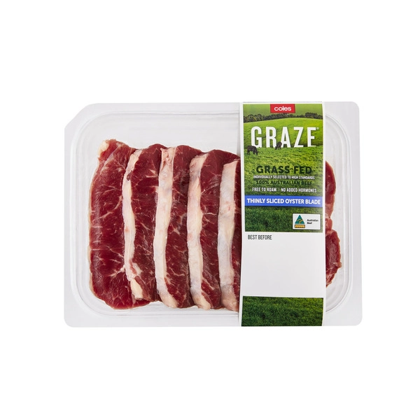 Coles No Added Hormone Beef Oyster Blade Thin Sliced Steak 400g