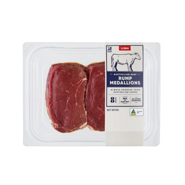 Coles No Added Hormone Beef Rump Medallions 300g