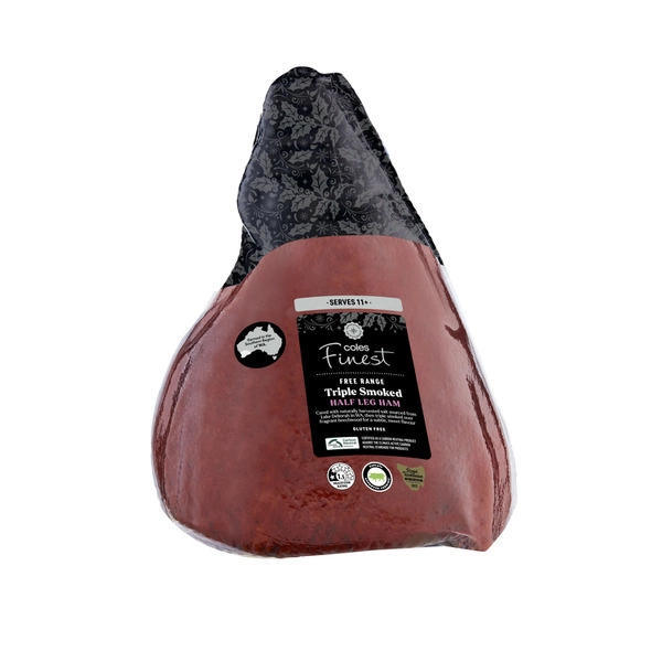 Coles Finest Free Range Triple Smoked Half Leg Ham approx. 4kg