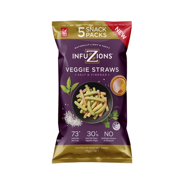 Infuzions Veggie Straws INFUZIONS VEGGIE STRAWS SALT & VINEGAR 5PK 