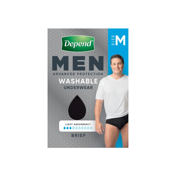 Depend Mens Real Fit Washable Brief Medium 1 pack