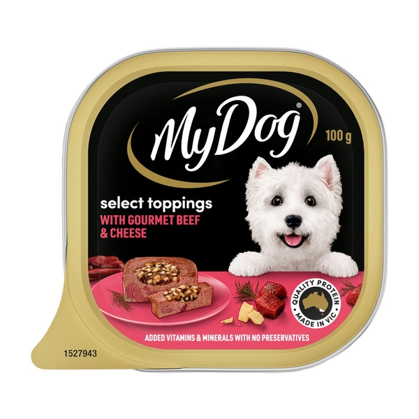 My Dog Adult Wet Dog Food Gourmet Premium Beef With Cheese Select Toppings 100g