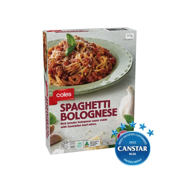 Coles Frozen Convenience Meal Spaghetti Bolognese 375g