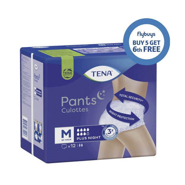 Tena Plus Night Pants Size Medium 12 pack