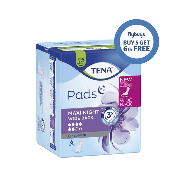 Tena Incontinence Night Pads Maxi Long 6 pack