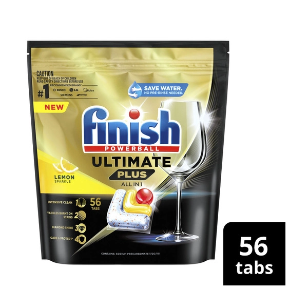 Finish Ultimate Plus All In 1 Lemon Sparkle 56 pack