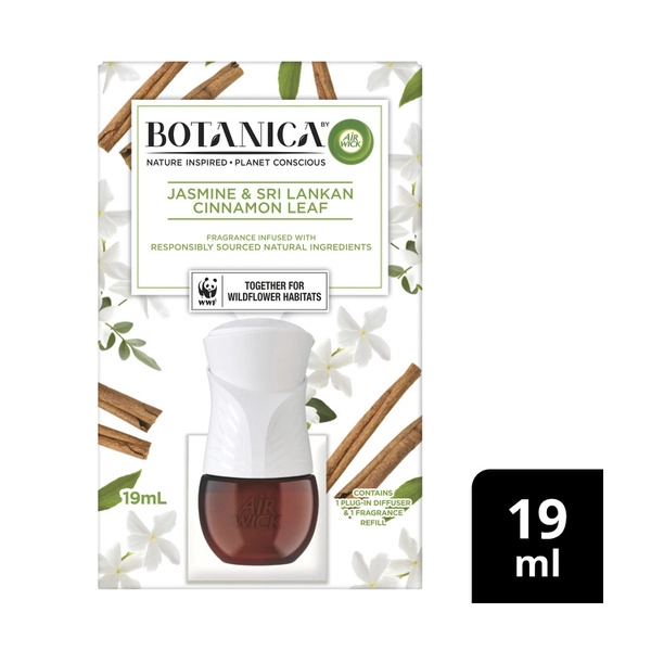 Botanica Jasmine & Sri Lankan Cinnamon Leaf Plug In Diffuser & Refill 19mL