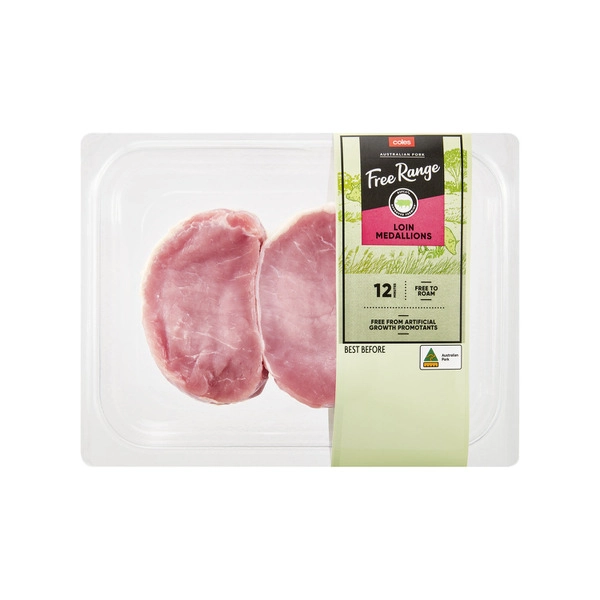 Coles Free Range Pork Loin Medallions 300g