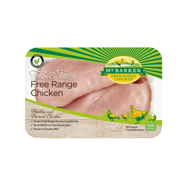 Mount Barker Free Range Chicken Breast Fillets Skin Off approx. 500g pack