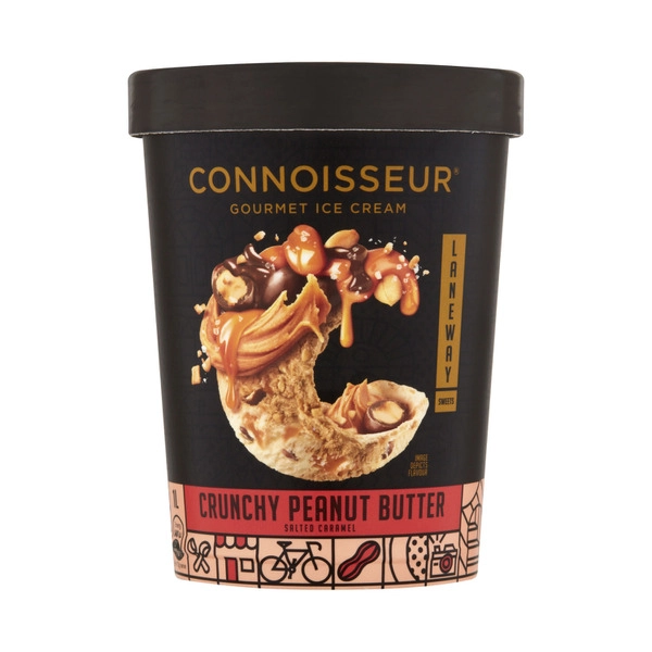 Connoisseur Laneway Sweets Crunchy Peanut Butter Ice Cream 1L