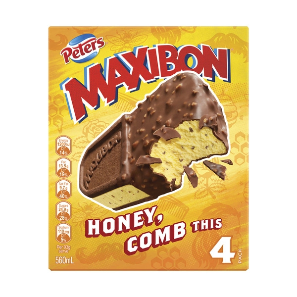 Peters Maxibon Honeycomb This Ice Cream 4 Pack 560mL