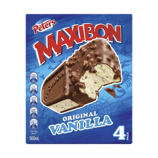 Peters Maxibon Ice Cream Original Vanilla 4 pack 560mL