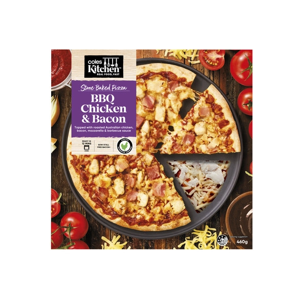 Coles Kitchen BBQ Chicken & Bacon Pizza 460g