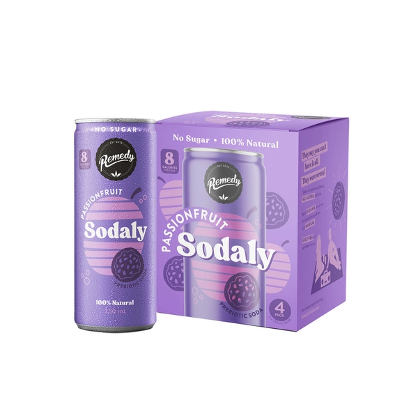 Remedy Sodaly Passionfruit 250mL 4 pack