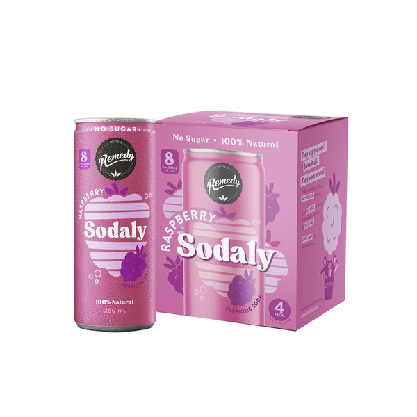 Remedy Sodaly REMEDY SODALY RASPBERRY 250ML 4 PACK 