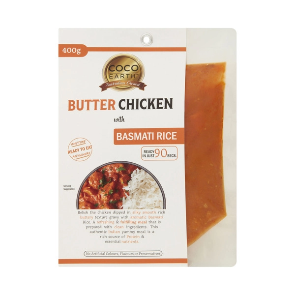 Coco Earth Butter Chicken With Basmati Rice 400g