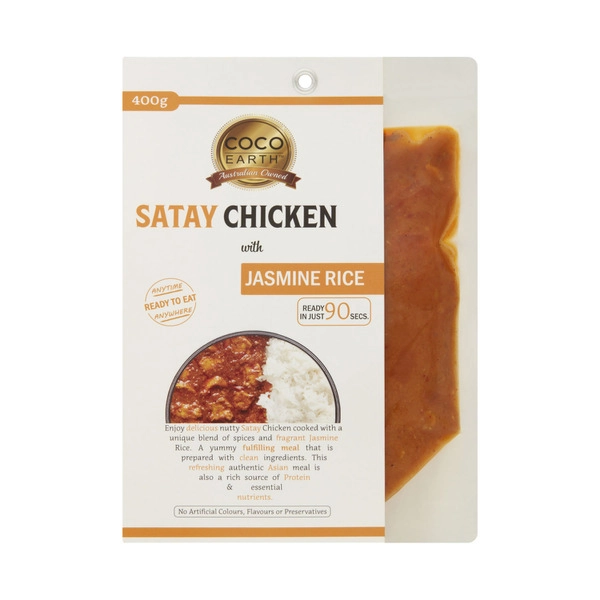 Coco Earth Satay Chicken With Basmati Rice 400g