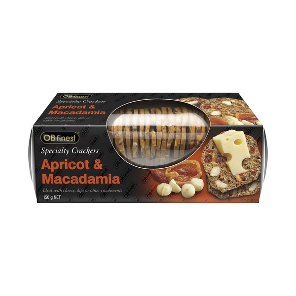 OB Finest Apricot & Macadamia Crackers 150g