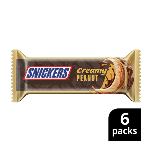 Snickers Creamy Peanut SNICKERS CREAMY PEANUT ICE CONFECTION BAR 6PK 246 ML 