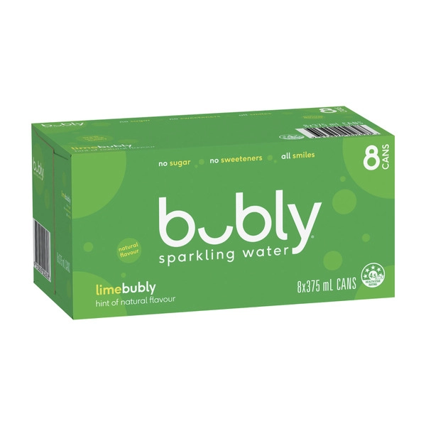 Bubly Sparkling Water Lime 8x375mL 8 pack