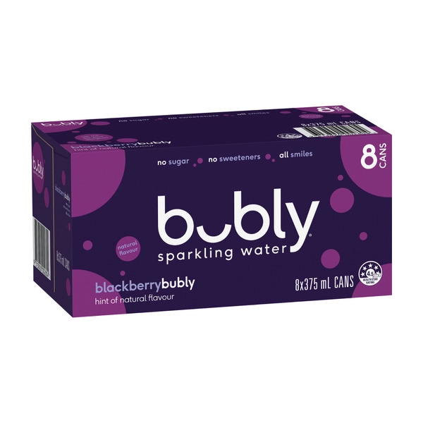 Bubly Sparkling Water Blackberry 8x375mL 8 pack