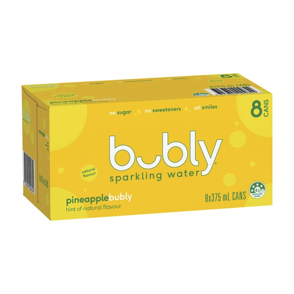 Bubly Sparkling Water Pineapple 8x375mL 8 pack