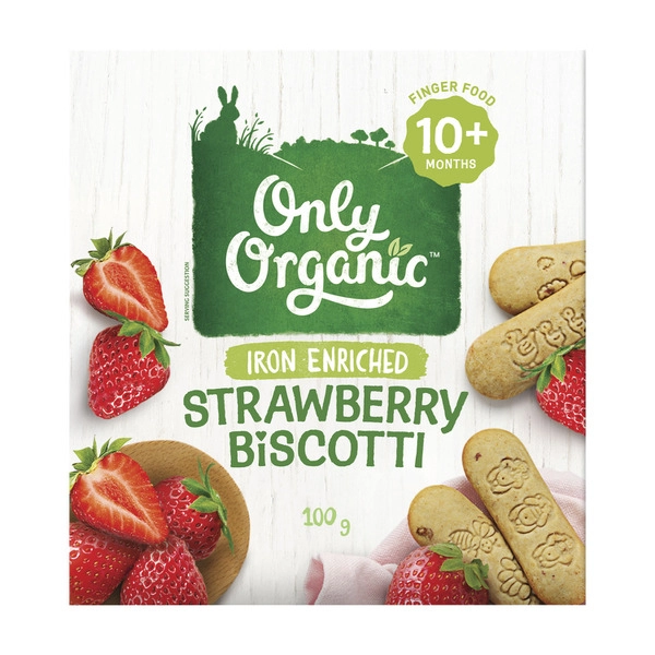 Only Organic Strawberry Biscotti 10+ Months 100g