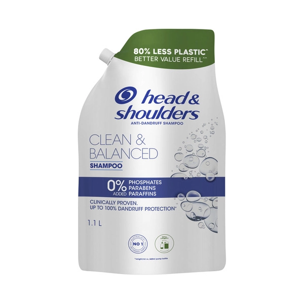 Head & Shoulders Clean & Balanced Refill Shampoo 1.1L