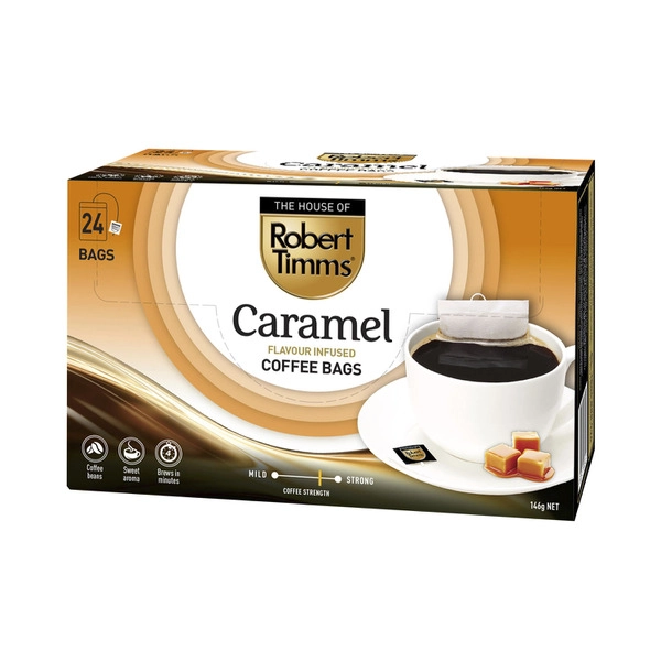 Robert Timms Caramel Flavoured Coffee Bags 24 pack