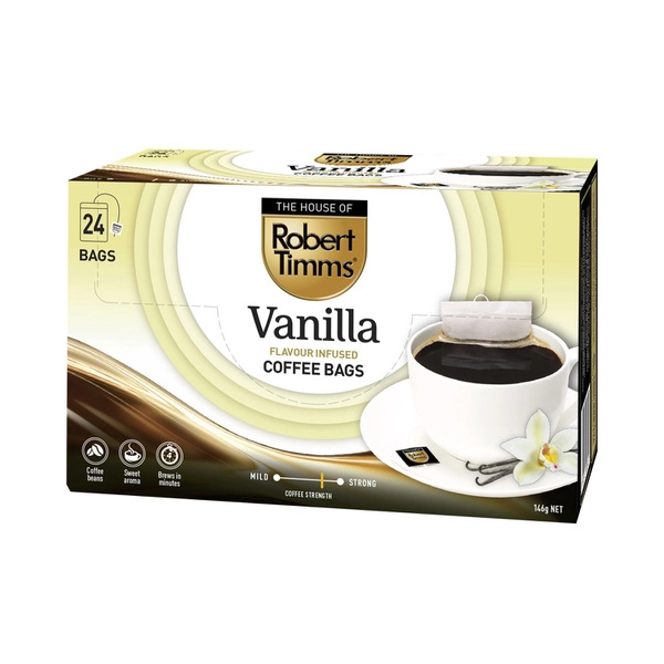 Robert Timms Vanilla Flavoured Coffee Bags 24 pack