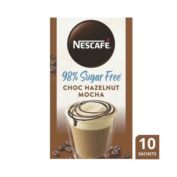 Nescafe Gold 98% Sugar Free Chocolate Hazelnut Mocha Sachets 10 pack