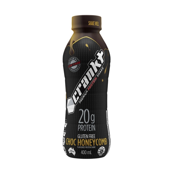 Crankt Premium Protein Shake Choc Honeycomb 400mL