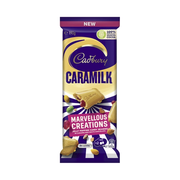 Cadbury Block Marvellous CADBURY CARAMILK MARVELLOUS CREATIONS CHOCOLATE BLOCK 190G 