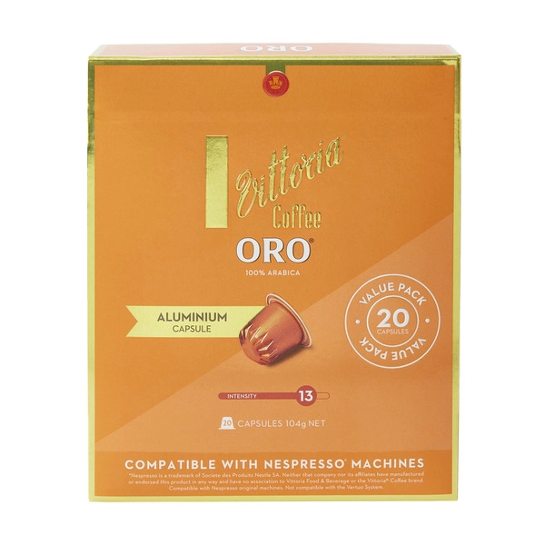 Vittoria Oro Nespresso Compatible Capsules 20 pack