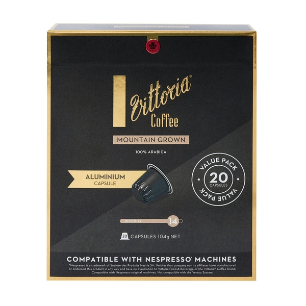 Vittoria Mountain Grown Nespresso Compatible Capsules 20 pack