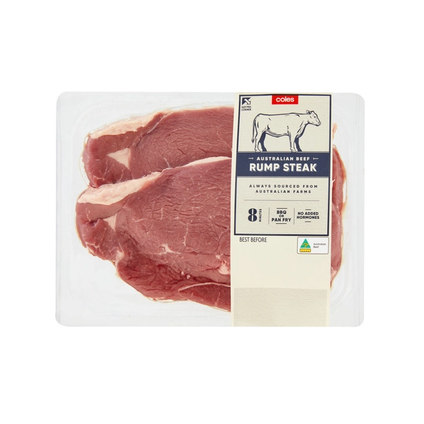 Coles COLES NO ADDED HORMONE BEEF RUMP STEAK 500 GRAM 