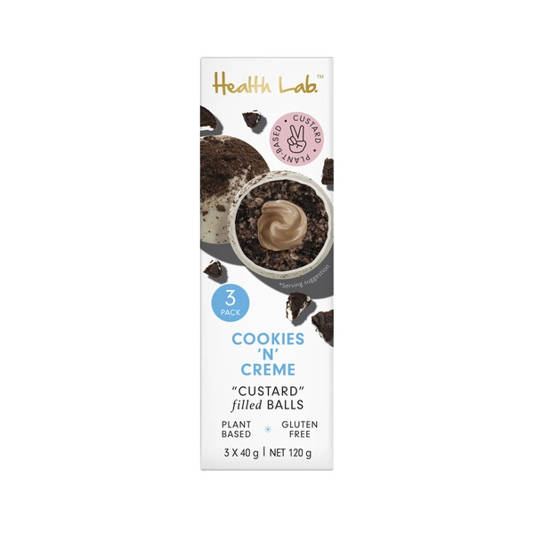 Health Lab Cookies N Cream Custard Filled Balls 3x40g 120g