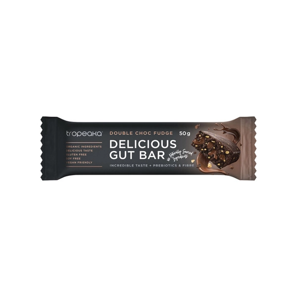 Tropeaka Delicious Gut Bar Double Chocolate Fudge 50g