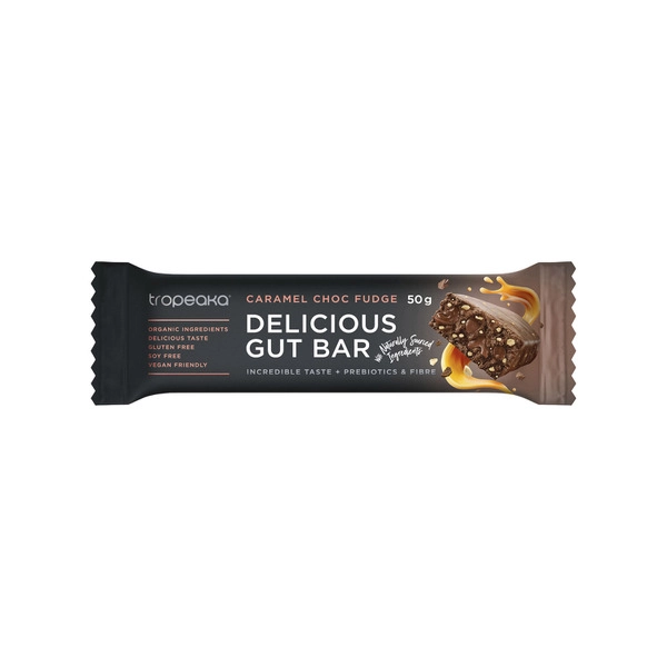 Tropeaka Delicious Gut Bar Caramel Chocolate Fudge 50g