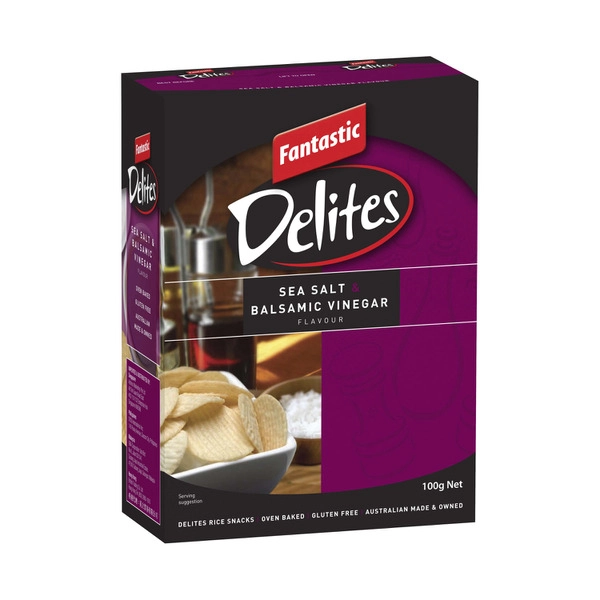 Fantastic Delites Rice Snacks Sea Salt & Balsamic Vinegar 100g