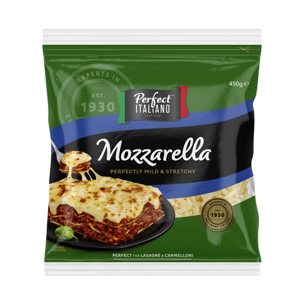 Perfect Italiano Dairy Cheese Grated Mozzarella:Mozzarella 450g