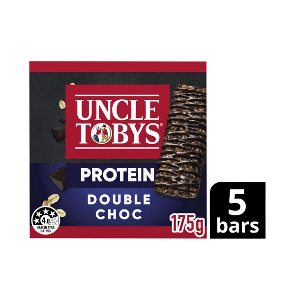 Uncle Tobys Protein Muesli Bars Snacks Double Chocolate 175g