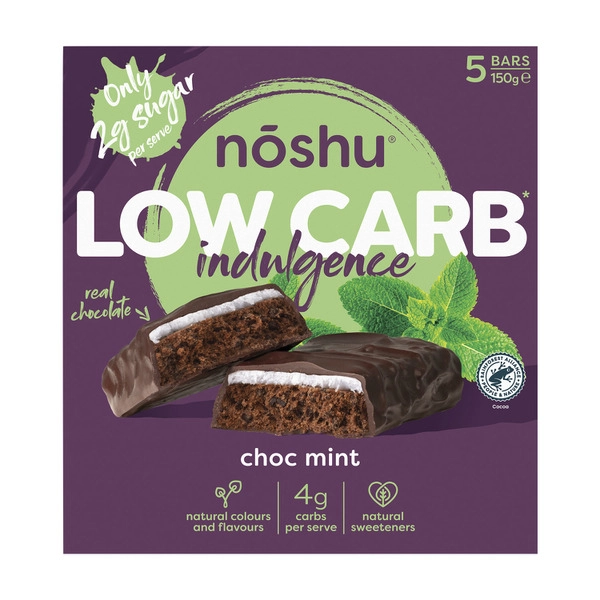 Noshu Low Carb Chocolate Mint Indulgence Bars 150g