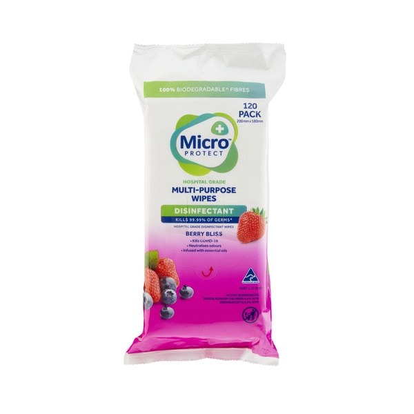 Micro Protect Multipurpose Wipes Berry Bliss 120 pack